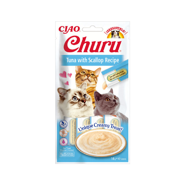 Churu Snack Cremoso de Atum com Vieiras para gatos – Multipack 12, , large image number null